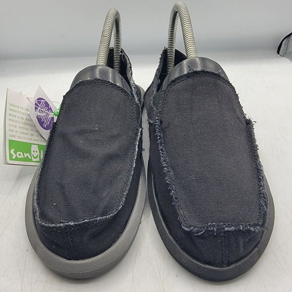 Sanuk Donna Daily Womens 7 Black Slip On Loafer Shoes Casual Walking Comfort - Picture 2 of 15